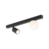 Spot de plafond verre métal 49 cm noir blanc GU10...