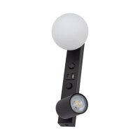 Wandlampe USB-Ladefunktion Schalter GU10 + G9 Glas Metall