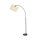 Luminaire en arc 200 cm réglable Tissu Métal Noir Beige E27