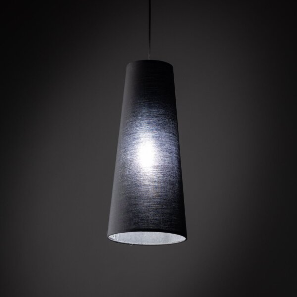Hängeleuchte Schwarz Ø 20 cm H: max. 180 cm Stoff E27
