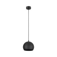 H&auml;ngeleuchte Metall E27 rund &Oslash; 17 cm verstellbar Schwarz Kugel