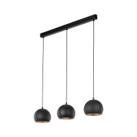 Pendelleuchte Schwarz 3-flammig E27 L: 81 cm...