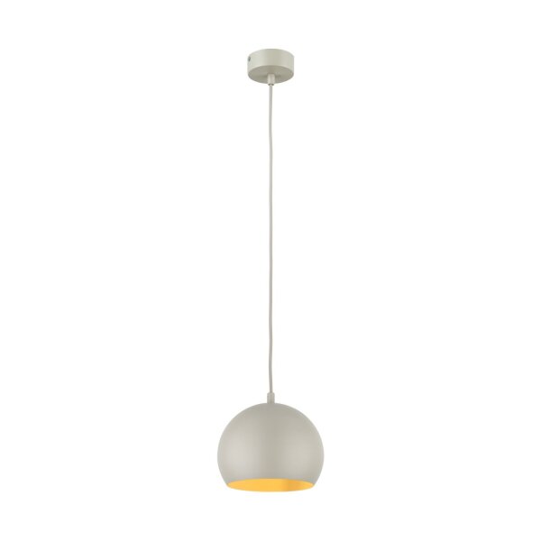 Lampe à suspendre ronde en métal Ø 17 cm étroite E27 Beige Rétro Design