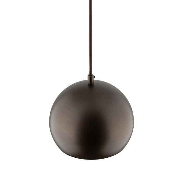 Pendelleuchte Braun Metall rund Ø 17 cm klein E27 Kugel
