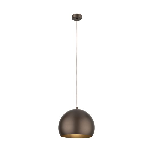 Runde Hängelampe Metall Ø 27 cm E27 Braun Retro Design