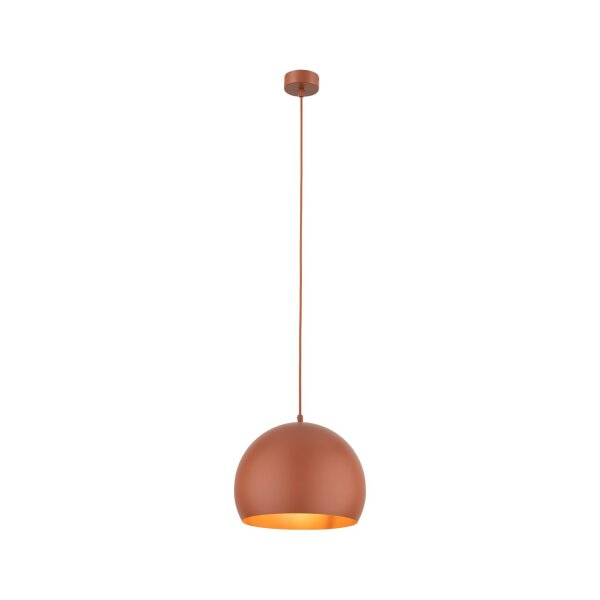 Lampe à suspendre métal ronde Ø 27 cm rouge réglable E27 boule rétro
