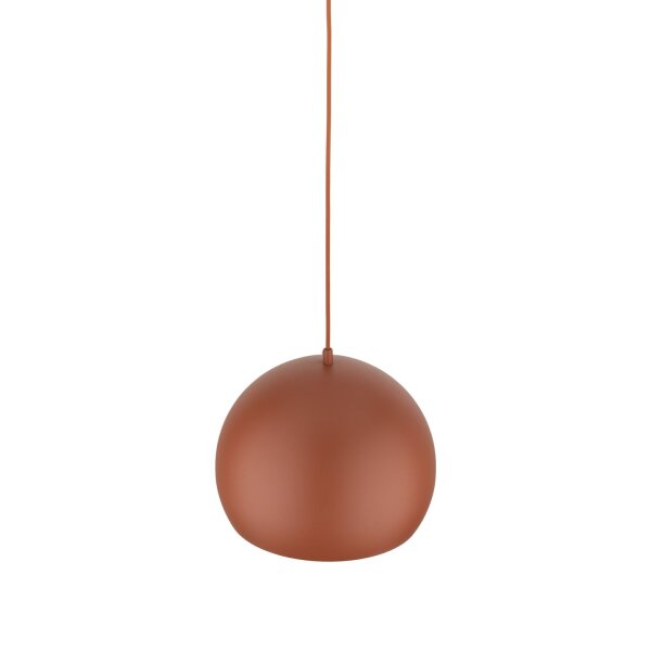 Lampe à suspendre métal ronde Ø 27 cm rouge réglable E27 boule rétro