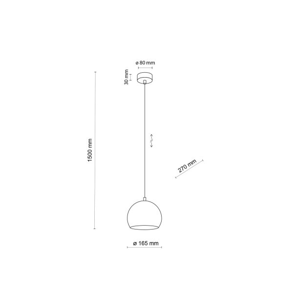 Suspension Métal Rouge Ø 17 cm rond E27 Boule Abat-jour