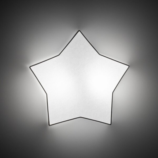 Lampe pour chambre denfant Lin 45 cm de long Étoile Blanc Beige 2x E27