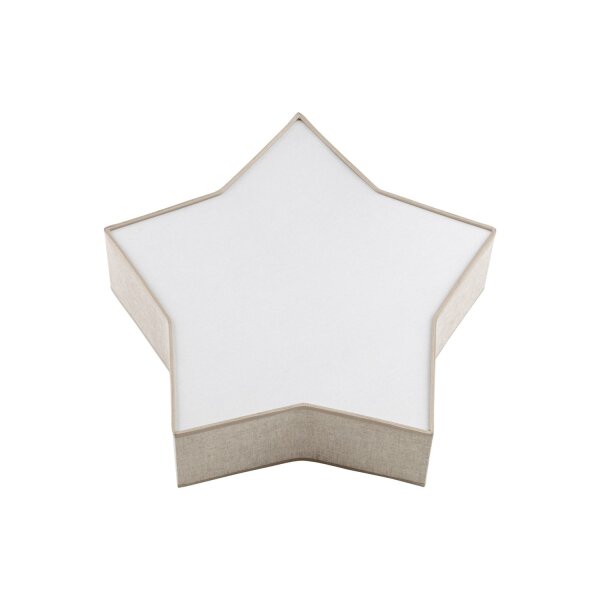 Lampe pour chambre denfant Lin 45 cm de long Étoile Blanc Beige 2x E27