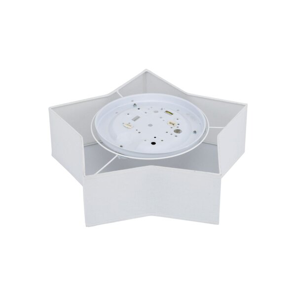 Lampe de chambre denfant Blanc Étoile L : 45 cm Tissu Blanc 2x E27 Plafond