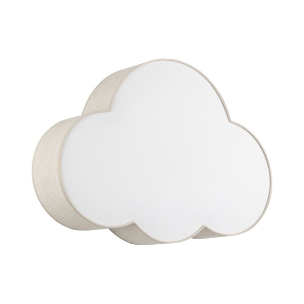 Deckenleuchte Kinderzimmer Leinen 4x E27 Beige Weiß Wolke