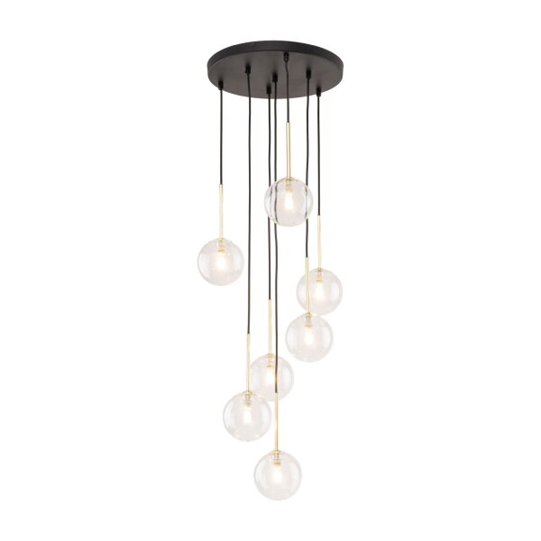 Suspension verre métal H : max. 97 cm réglable 7x G9