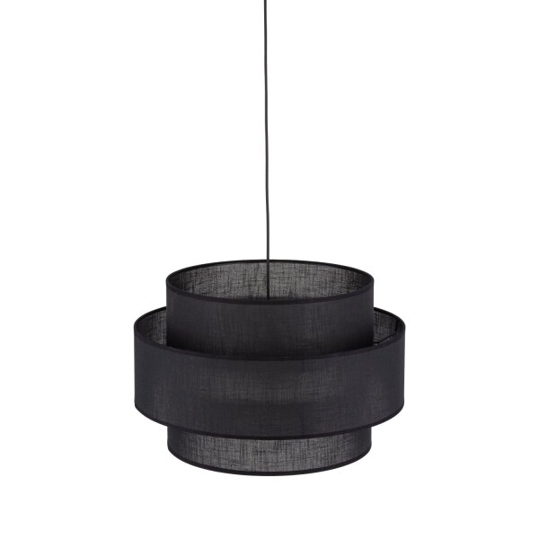 Pendelleuchte Schwarz Stoff Ø 50 cm H: max. 160 cm 3x E27