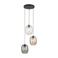 H&auml;ngelampe Rauchglas H: max. 110 cm &Oslash; 45 cm 3-flammig E27