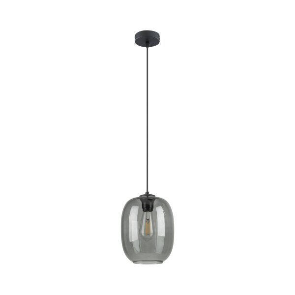 Hängeleuchte Rauchglas Ø 20 cm H: max. 1,7 m verstellbar E27
