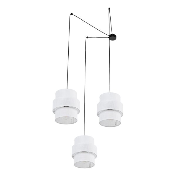 Lampe à suspendre tissu E27 L : max. 4 m réglable 3-flamme