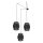 Suspension Noir Tissu XXL L : max. 4 m 3-flamme E27