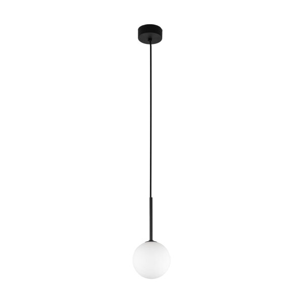 Hängelampe Kugel Ø 12 cm H: max. 160 cm Schwarz Weiß G9 Glas