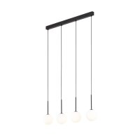 Hängeleuchte Metall Glas L: 78 cm Schwarz Weiß...