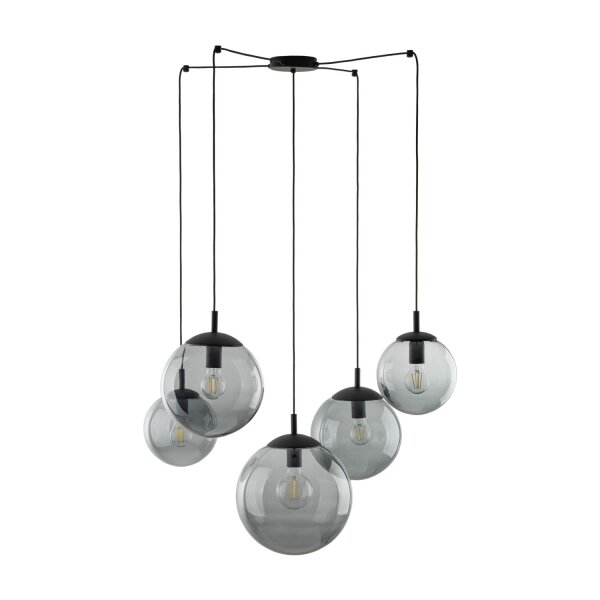 Pendelleuchte Rauchglas Metall H: max. 2,1 m XXL verstellbar