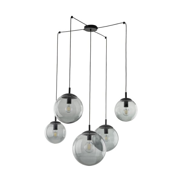 Pendelleuchte Rauchglas Metall H: max. 2,1 m XXL verstellbar