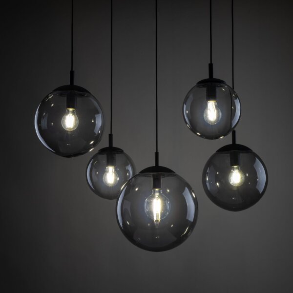 Pendelleuchte Rauchglas Metall H: max. 2,1 m XXL verstellbar