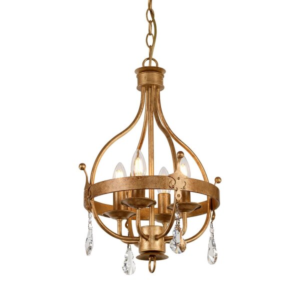 Lüster CAMELOT 10 in Gold Ø34cm kürzbar Lampe