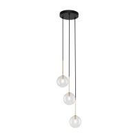Pendelleuchte 3-flammig verstellbar Glas Metall Ø...