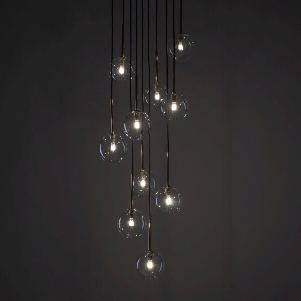 Hängeleuchte Kugel Metall Glas H: max. 145 cm verstellbar