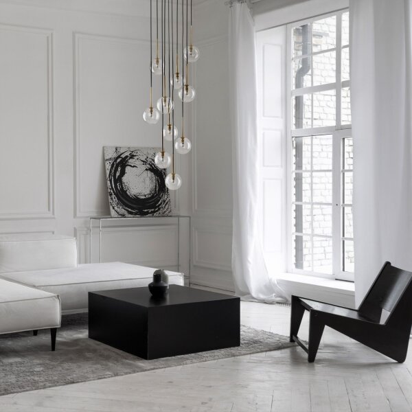 Hängeleuchte Kugel Metall Glas H: max. 145 cm verstellbar