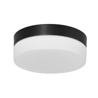 Plafonnier LED rond verre métal IP44 Ø24 cm...
