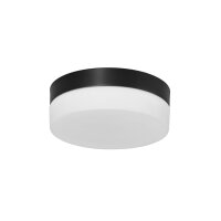 Plafonnier LED rond verre métal IP44 Ø18 cm...