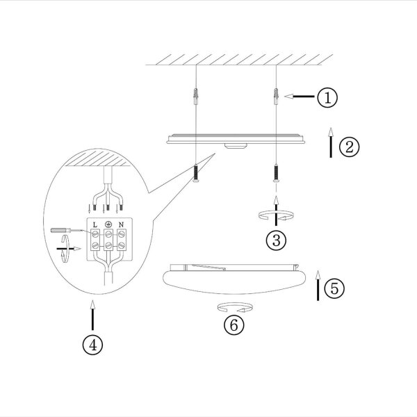 Plafonnier LED bois plastique naturel blanc Ø50 cm