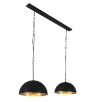 Longue lampe à suspendre métal noir or 140...