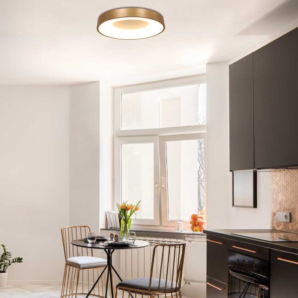 LED Deckenleuchte Metall Kunststoff in Gold Weiß 40 W