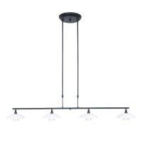 Deckenleuchte Schwarz Opalweiß 120 cm inkl. G9...