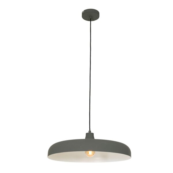 Hängelampe Metall Grau L:50 cm rund E27 Modernes Design