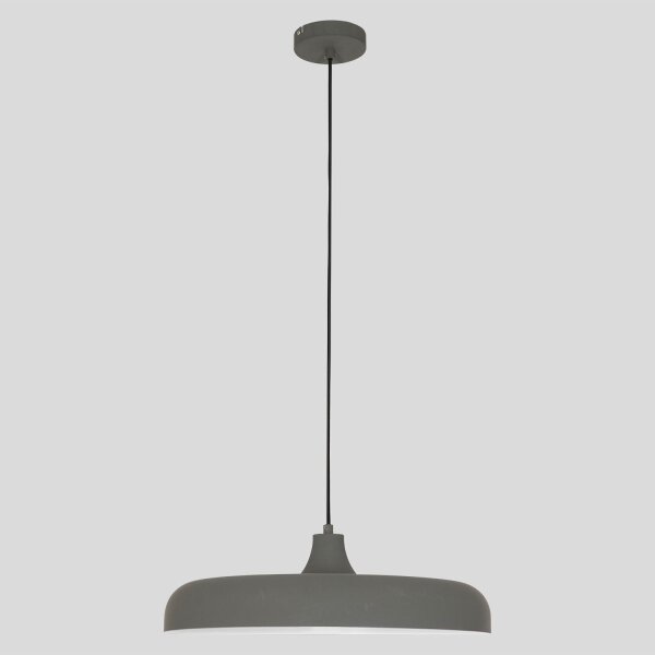 Hängelampe Metall Grau L:50 cm rund E27 Modernes Design