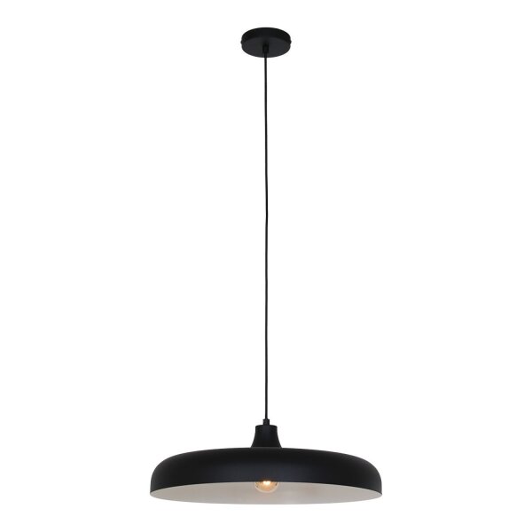 Schwarze Pendelleuchte Metall L:50 cm rund E27 Modern