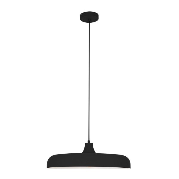 Schwarze Pendelleuchte Metall L:50 cm rund E27 Modern