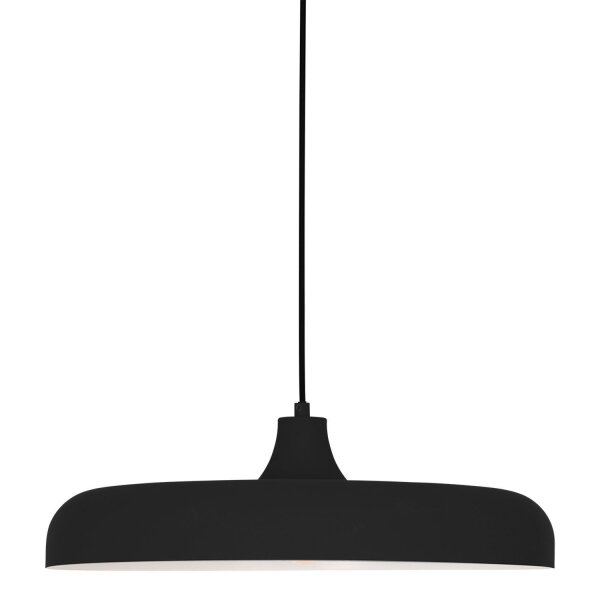 Schwarze Pendelleuchte Metall L:50 cm rund E27 Modern