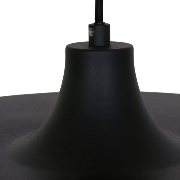 Schwarze Pendelleuchte Metall L:50 cm rund E27 Modern