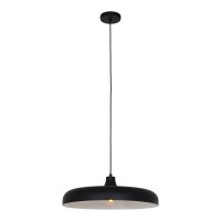 Schwarze Pendelleuchte Metall L:50 cm rund E27 Modern