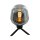 Tischlampe Glasschirm Schwarz Rauchgrau 23 cm elegant