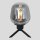 Tischlampe Glasschirm Schwarz Rauchgrau 23 cm elegant
