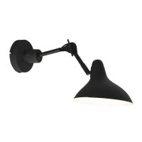 Wandspot beweglich Metall Schwarz T:50 cm E27 Retro