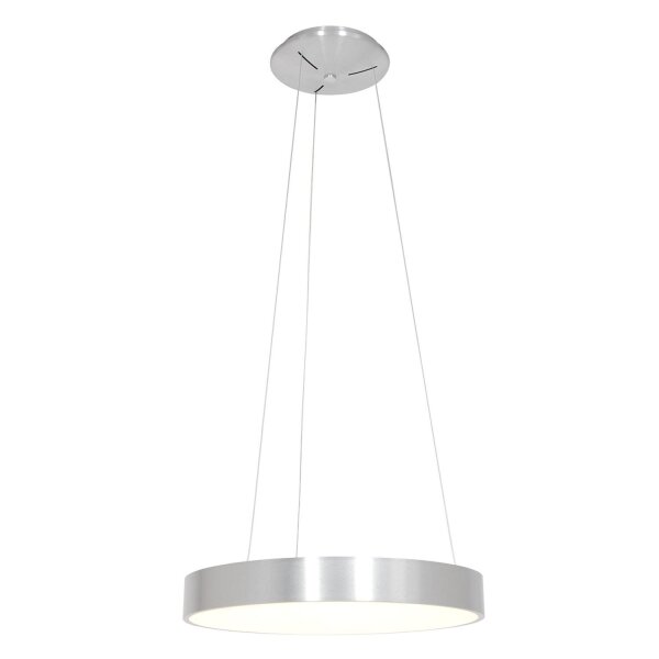 Runde LED Hängelampe in Silber Ø48 cm 2700 K wohnlich