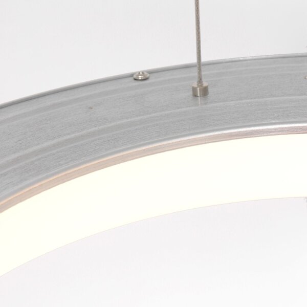 Runde LED Hängelampe in Silber Ø48 cm 2700 K wohnlich