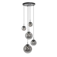 Runde Pendelleuchte Glas in Rauchgrau &Oslash;60 cm E27 Modern